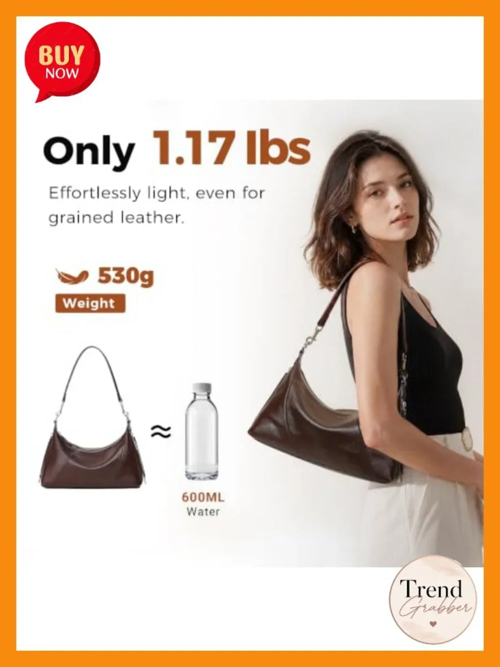 Genuine Leather Hobo Bag Women Lightweight Crossbody Shoulder Purse